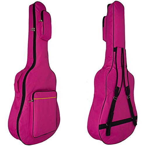 MINGZE 41" Funda para guitarra, bolsas de guitarra, bandolera ajustable a prueba de agua, variedad de colores (Rojo)