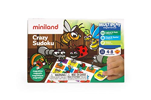 Miniland- On The Go: Crazy Sudoku Juego magnético para niños. (31960)