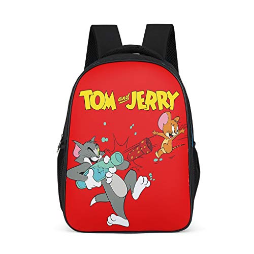 Mochila infantil Tom and Jerry roja, mochila grande para niños y niñas, para guardería, escuela primaria