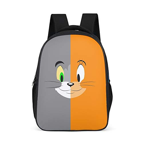 Mochila para niños pequeños y niñas, mochila para niños pequeños Tom and Jerry, mochila de viaje con bolsillos anchos y correas cómodas Gris gris talla única