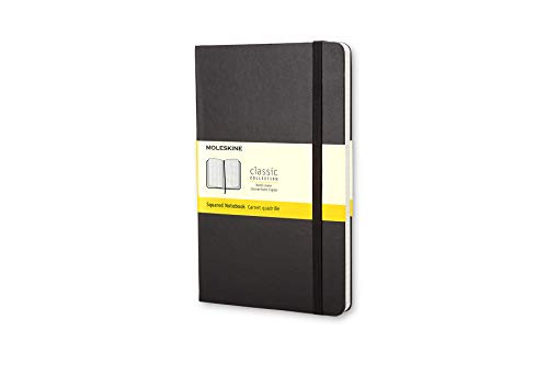 Moleskine - Cuaderno Clásico con Páginas Cuadriculada, Tapa Dura y Goma Elástica, Color Negro, Tamaño Pequeño 9 x 14 cm, 192 Páginas
