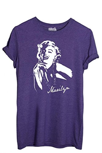 MUSH T-Shirt Marilyn Monroe Vintage - Famoso by Dress Your Style - Mujer-XL Morado Melange