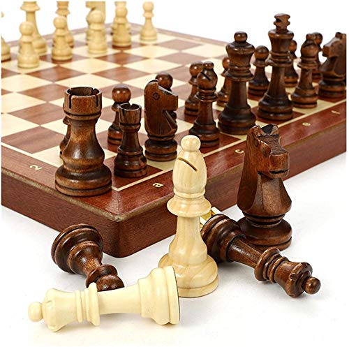 MWKLW Staunton Chess Juego de ajedrez de Madera Juego de ajedrez de 4 Reina de Alto Grado King Altura 80Mm Piezas de ajedrez Juego de ajedrez de Viaje Plegable 39 * 39 Cm