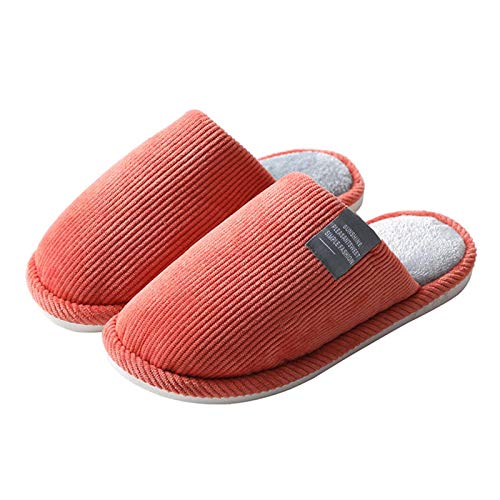 N-B Men's and Women's Slippers, Solid Color Autumn and Winter House Slippers, Men's and Women's Warm Indoor Slippers, Men's Striped Cotton Slippers