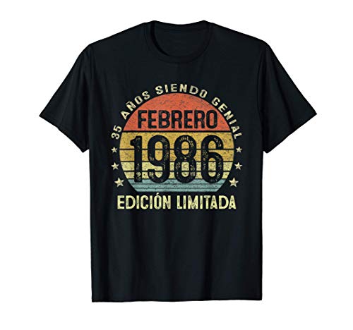 Nacido En Febrero 1986 35 Años Cumpleaños Regalo De 35 Años Camiseta