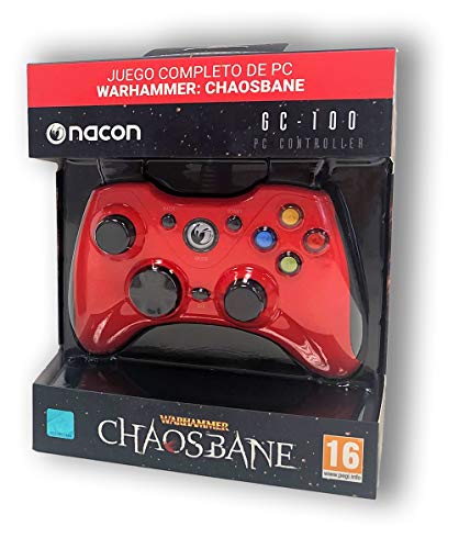 Nacon - Mando de Gaming GC-100 rojo + Videojuego Warhammer Chaosbane (Windows XP)