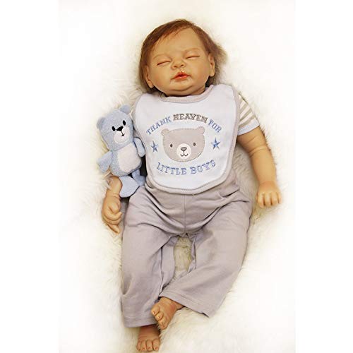 Nicery Baby Reborn Silicona Muñecas Vinilo de Suave para Niños y Niñas Cumpleaños 20-22 Inch 50-55 cm Juguetes Reborn Baby Doll gx55-332oes