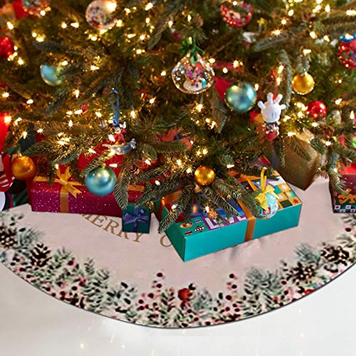 NIUPSKY 90cm Falda Arbol de Navidad, Falda árbol de Tela cepillada rústicaTejida Estera de árbol de Decoración de Patrón de Guirnalda Decoraciones Navidad para Adorno de Fiestas Navideñas