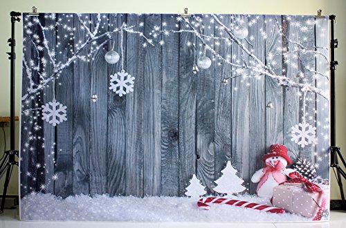 nivius Photo Muñeco de nieve y holzbrett fotografía croma para weihnachtsfeier Decoración Niños de fondo fotográfico XT 5899