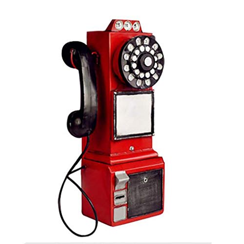 NLQZS-Y American Vintage Industrial Wind Bar Studio Vintage Teléfono Modelo Colgante de Pared Colgante de Pared Rojo