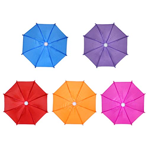 NUOBESTY - 5 paraguas para jardín, decoración colgante para niños, juguete sólido, color aleatorio