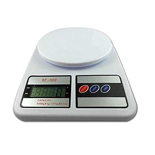 N/V Sf-400 - Báscula electrónica de cocina (alta precisión, 5 kg/1 g), color blanco