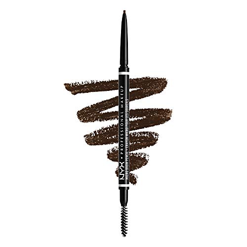 NYX Professional Makeup Lápiz de cejas perfectas Micro Brow Pencil, Dos lados: cepillo espiral y lápiz de cejas automático, Fórmula vegana, Tono: Espresso