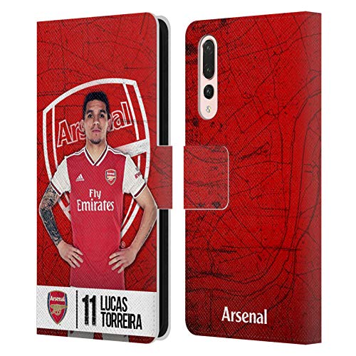 Official Arsenal FC Lucas Torreira 2019/20 First Team Group 1 Leather Book Wallet Case Cover Compatible For Huawei P20 Pro