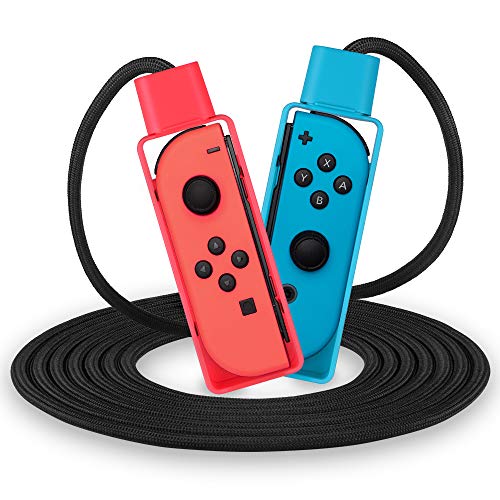 OFUN Saltar la Cuerda para Nintendo Switch Jump Rope Challenge, 3M Jump Rope Accesorio de poliéster con 4 Tapas de Agarre de Controlador Joycon para Entrenamiento físico para Switch Joy con