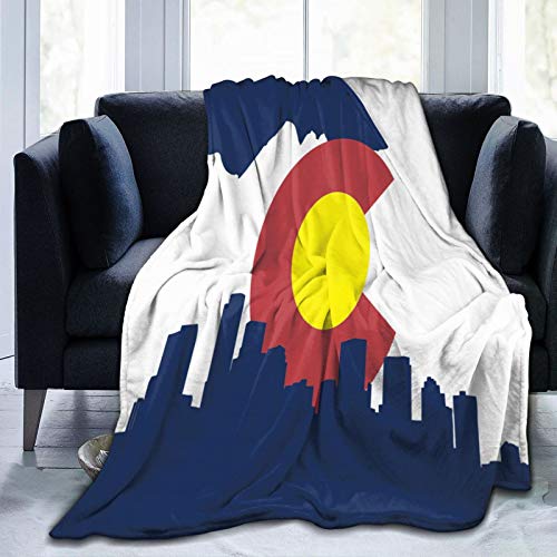 Olverz Manta de sofá de The Flag Of Colorado Springs, mullida y cálida para todas las estaciones, resistente a la decoloración, cómoda manta de felpa para coche, cama, hogar, camping, 152 cm x 50 cm