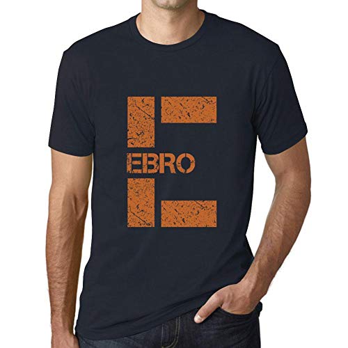 One in the City Hombre Camiseta Vintage T-Shirt Gráfico Letter E Countries and Cities EBRO Marine