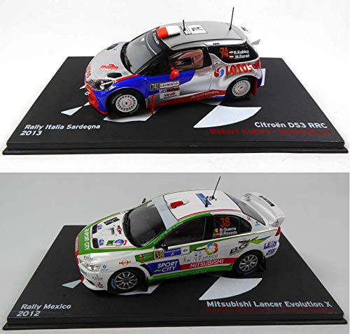 OPO 10 - Lotes de 2 Autos de Rally 1/43: Citroen DS3 RRC + Mitsubishi Lancer EVO X Kubica Guerra (MAR: 52 + 55)