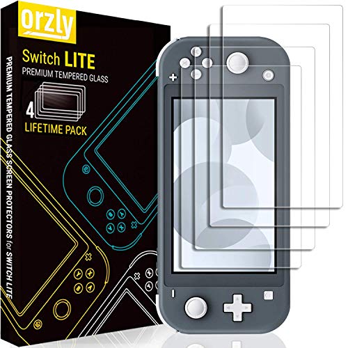 Orzly Protector Pantalla Nintendo Switch Lite – Protector de Pantalla Templado [Pack de 4] Vidrios Cristal Completa Proteccion TGSP Anti-Scratch para Nintendo Switch Lite (2019)