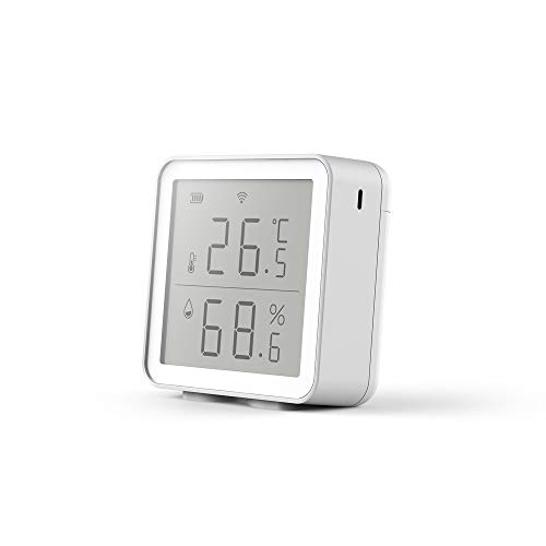 OWSOO Sensor de Temperatura WiFi Tuya, Sensor de Temperatura con Función de Alarma, Sistema de Automatización del Hogar Compatible con Alexa