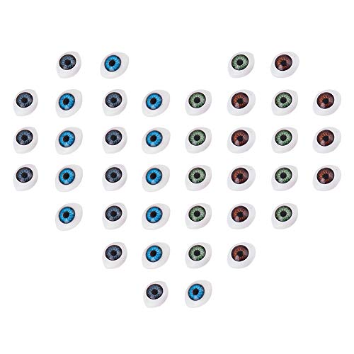 PandaHall Elite 120 Piezas 4 Colores Surtidos Craft plástico Ojos de muñeca Ojos de Peluche Ojos de Juguete para Hacer muñecas DIY, Proyecto de Escuela, 10.5 x 14 x 6 mm