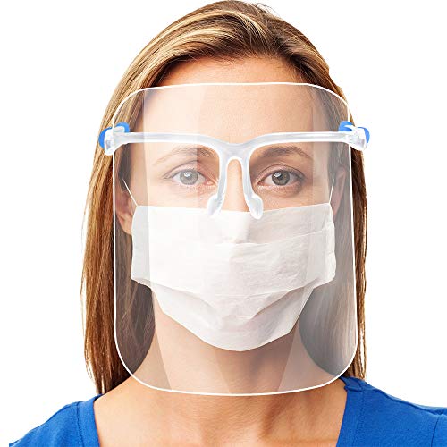 Pantalla de Proteccion Facial, LETOUR 10 Pcs de Cara Completa de Plástico Reutilizable Gafas protectoras Visera de protección de seguridad Anti escupir para hombres y mujeres