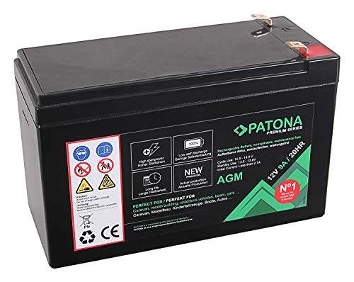 PATONA Premium AGM 12V 9Ah batería de Plomo VRLA Sin Mantenimiento 1800 ciclos
