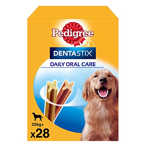 Pedigree Pack de Dentastix de uso Diario para la Limpieza Dental de Perros Grandes (4 Packs de 28ud)