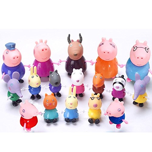 Peppa Pig Hot Selling 17Pcs Peppa Little Pink Pigs Family And Friends Cute Different Toy Figures - peppa pig juguetes Best Gift For Your Children's