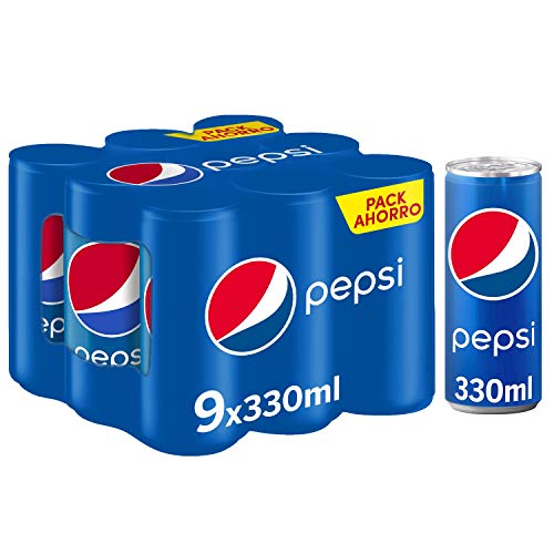 Pepsi - Bebida Refrescante, lata 33 cl (Pack de 9)