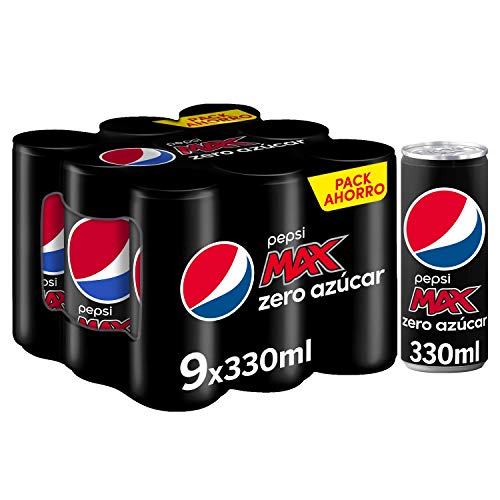 Pepsi MAX - Máximo sabor Zero azúcar. Pack 9 - Lata 330ml
