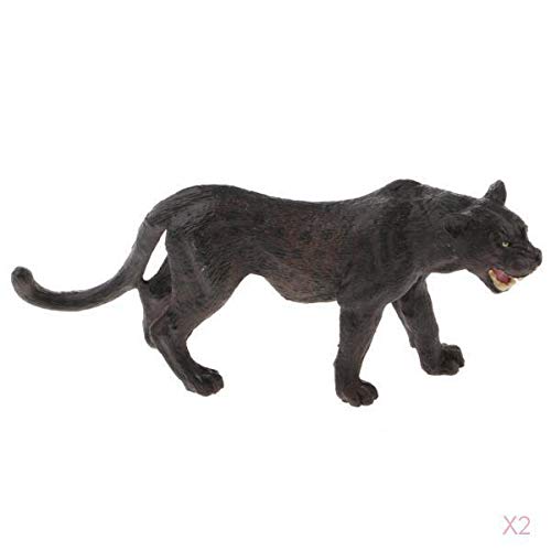 perfeclan Realista Negro Pantera Animal De La Fauna Estatuilla Figura De Modelo De Juguete De Regalo De Los Niños