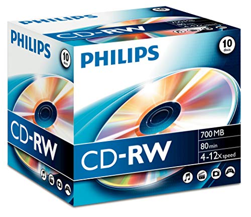 Philips Cd-Rw 80Min / 700 Mb/Caja De Joya 4-12X (10 Disc)