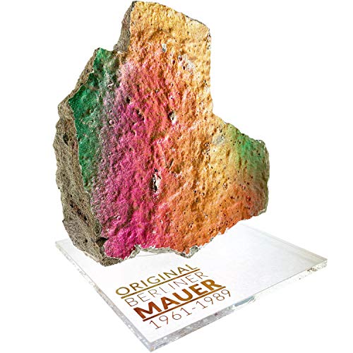 Piedra original del Muro de Berlín, pieza auténtica con certificado de autenticidad, hecha a mano directamente de la fábrica de Berlín.