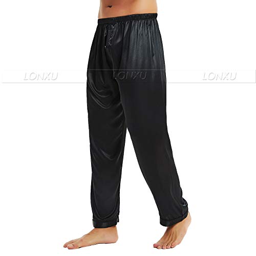 Pijamas de satén de Seda para Hombres Pijamas Pantalones de chándal 7 3XL