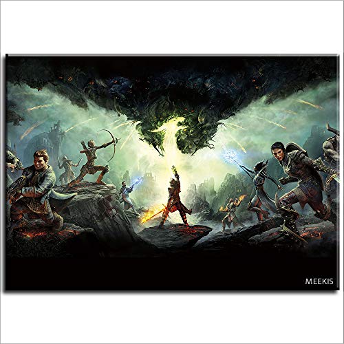 Pintura al óleo digital Dragon Age Inquisition kit de pintura por pintura digital 40X50 (enmarcado)