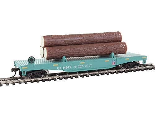 Pista H0 - vagón plataforma Log volcado con troncos de coche Union Pacific