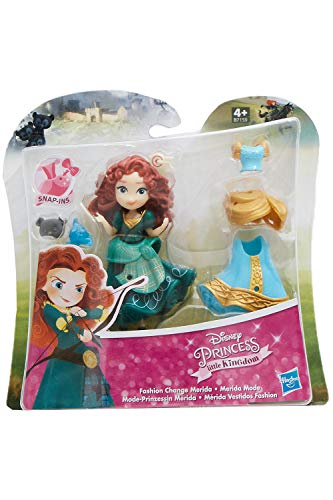 Princesas de Moda de Disney Little Kingdom con Vestidos y Accesorios, Juego de Figuras para niños para Jugar y coleccionar (Mérida)