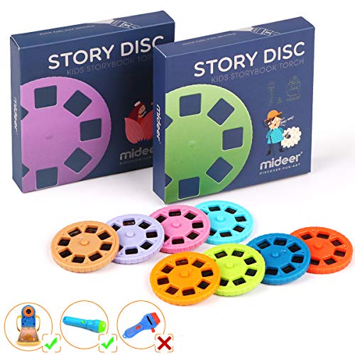PROACC Story Disc 8 Fairy Tales Movies 64 Diapositivas para Story Projection Torch Story Film Replacement para niños Sleep Story Projector Bedtime Story Toy para niños y niñaste Regalo para Niños