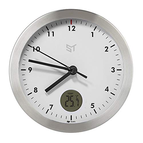 PROMO SHOP Gran Reloj de Pared Metalico Personalizado con Strongman · Mecanismo Silencioso Sweep · Reloj Cocina Pared con Termometro · Incluye Caja de Regalo Individual