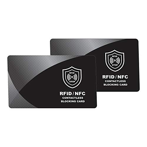 Protector de Tarjetas RFID contactless, NFC Bloqueo - Blocker Card - Tarjeta de Bloqueo de escáner y lectores para billeteras y Pinzas para Billetes - 2 Piezas - Regalos Originales Navidad