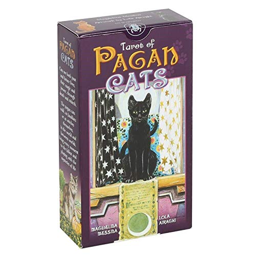 Qianghua Pagan Cats Tarot (78-Card) Deck Set Tarot, Beginners (English) Tarot Card Game Card, Family Gathering Party Card Game