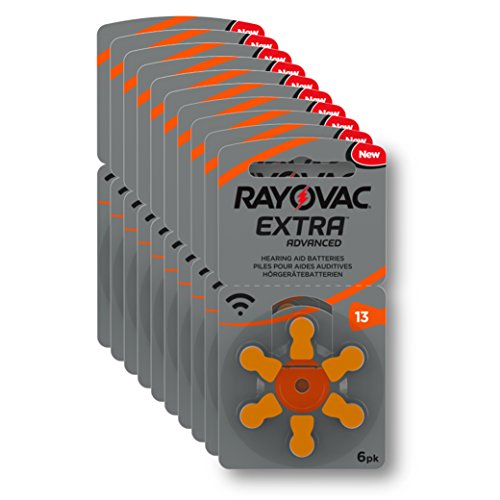 Rayovac Extra Advanced - Pilas de audífono Zinc Aire A13/PR48, pack de 60 unidades, color naranja