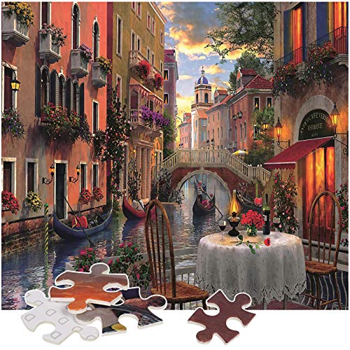 Rompecabezas Puzzle 1000 Piezas, Marvel Puzzle Paisaje de Venecia Puzzle Educa Inteligencia Jigsaw Puzzles con Marco Puzzles de Suelo para Niños Adultos