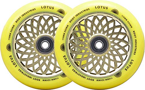Root Industries Lotus Stunt - Ruedas para patinete (110 mm, 2 unidades), color amarillo