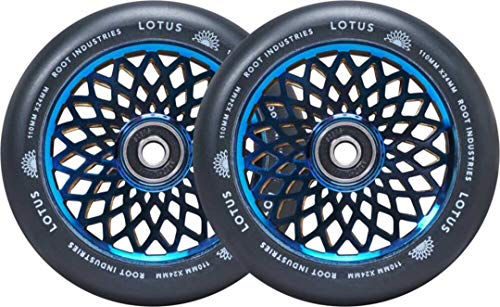 Root Industries Lotus Stunt - Ruedas para patinete (110 mm, 2 unidades), color azul y negro