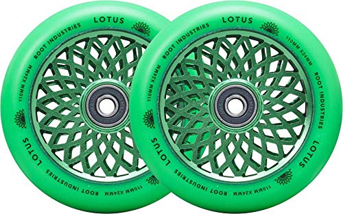 Root Industries Lotus Stunt - Ruedas para patinete (110 mm, 2 unidades), color verde