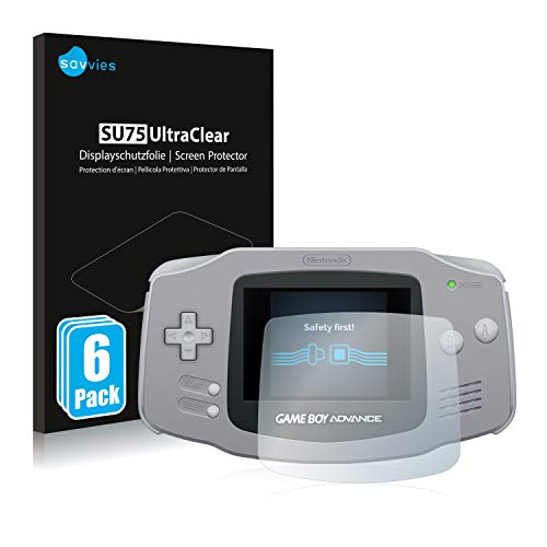 savvies Protector Pantalla Compatible con Nintendo Gameboy Advance GBA (6 Unidades) Pelicula Ultra Transparente