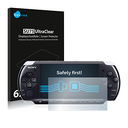 savvies Protector Pantalla Compatible con Sony PSP 3000 (6 Unidades) Pelicula Ultra Transparente
