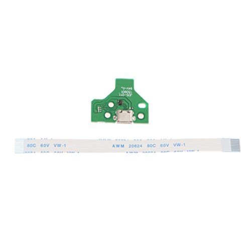 Sharplace Tarjeta de Puerto de Carga USB con Cable de 12 Pines JDS-011 para Controlador Sony PS4